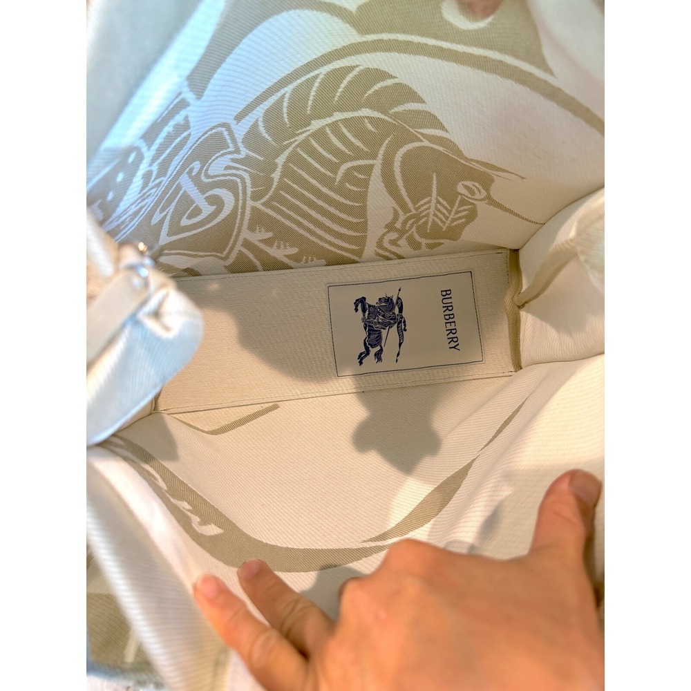 Burberry Unisex Cotton LL EKD Tote in Hunter gray, large, with graphic, 8093183 - Picture 9 of 15